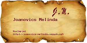 Joanovics Melinda névjegykártya